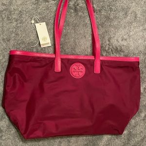 Tory Burch East West Nylon Tote in Cabernet